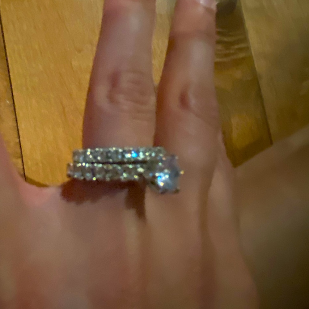 Engagement/wedding band and ring